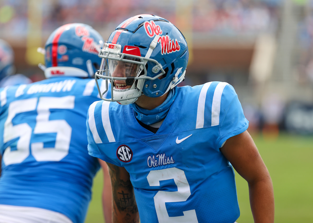 Matt Corral against Florida (Josh McCoy, Ole Miss Athletics)